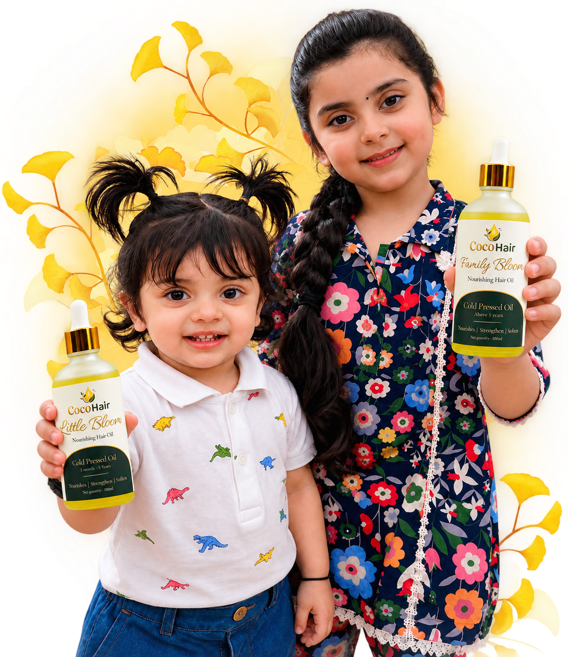 Sisters Amayra and Hazel with long, naturally healthy hair